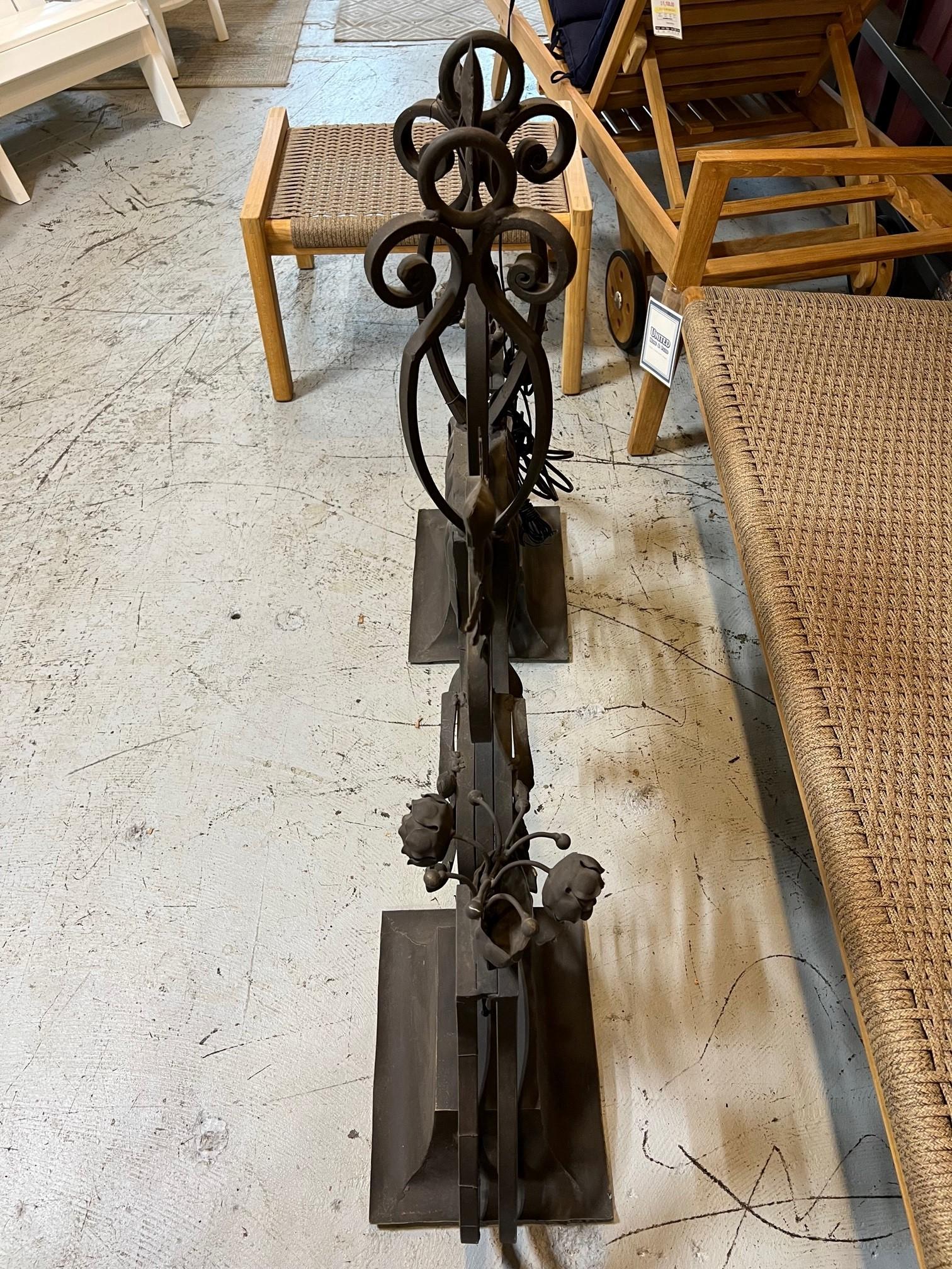 Late 20th Century Hand Forged Iron Island or Pool Table Chandelier    For Sale 13