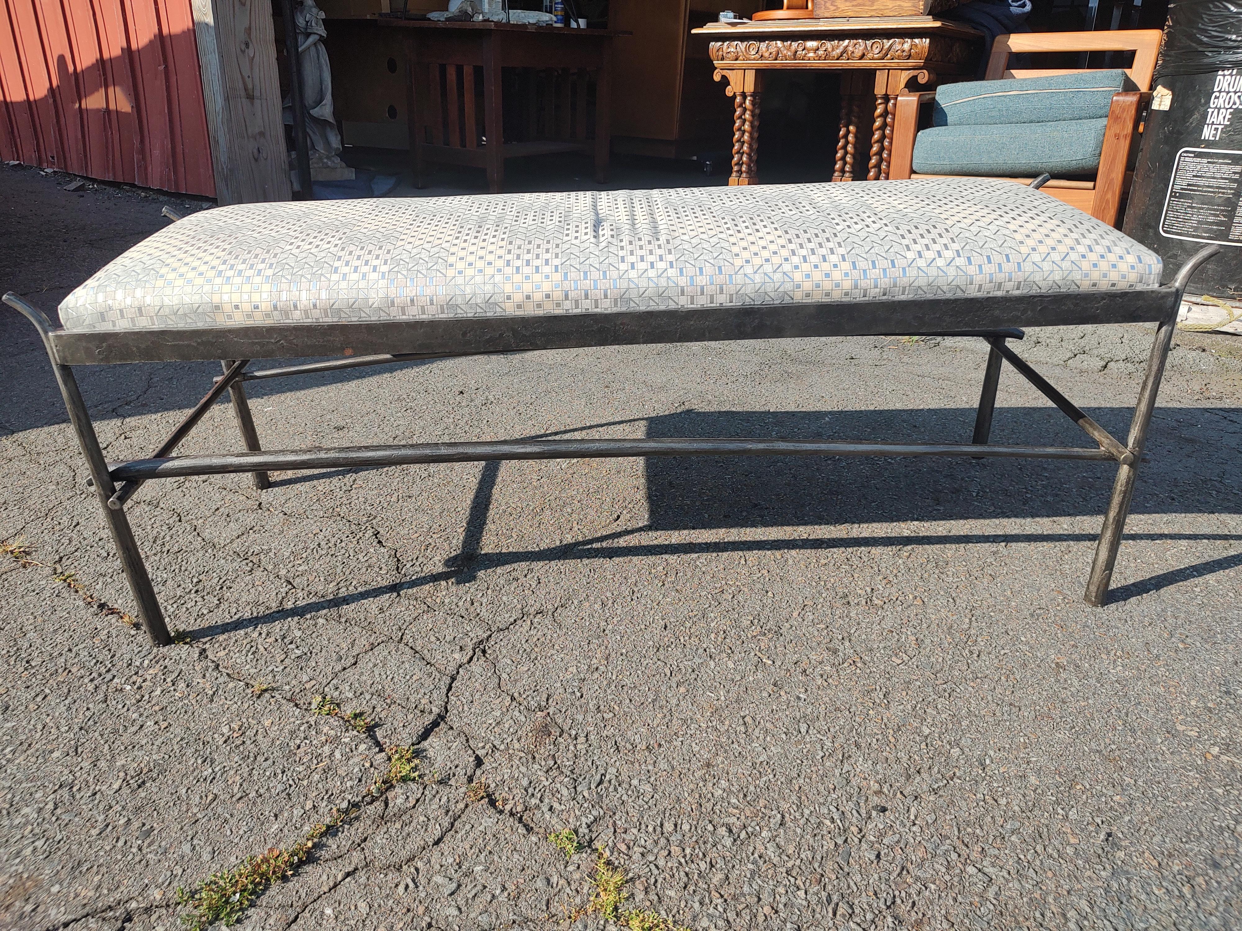 Late 20th Century Hand Forged Polished Steel Bench style of Alberto Giacommetti For Sale 2