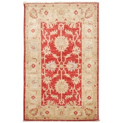 Vintage Late 20th Century Hand Knotted Rug with Wool in Red and Beige of 1980s