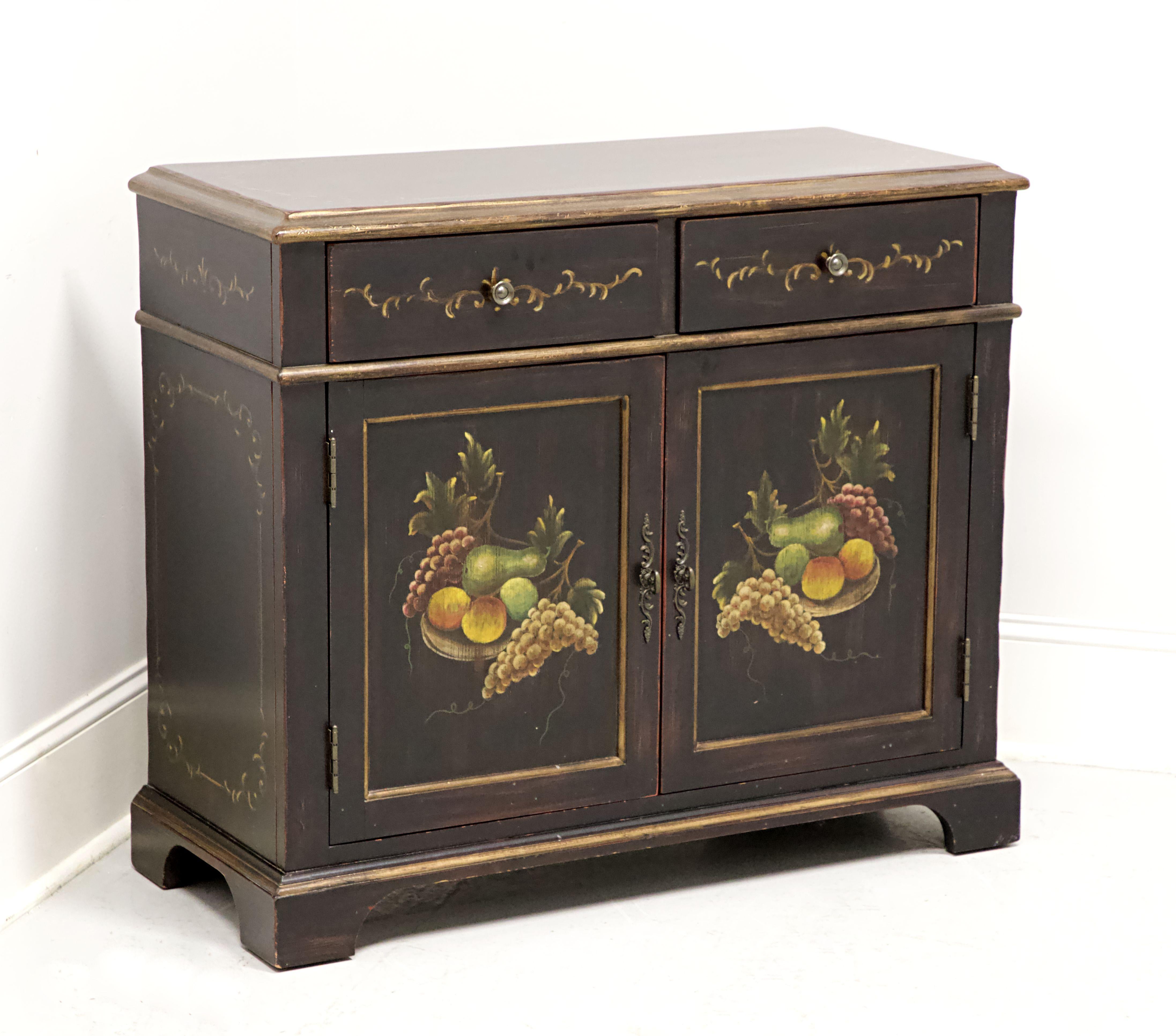 Late 20th Century Hand Painted French Country Console Cabinet with Fruit Motif For Sale 7