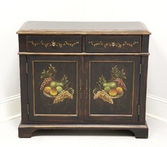 Late 20th Century Hand Painted French Country Console Cabinet with Fruit Motif