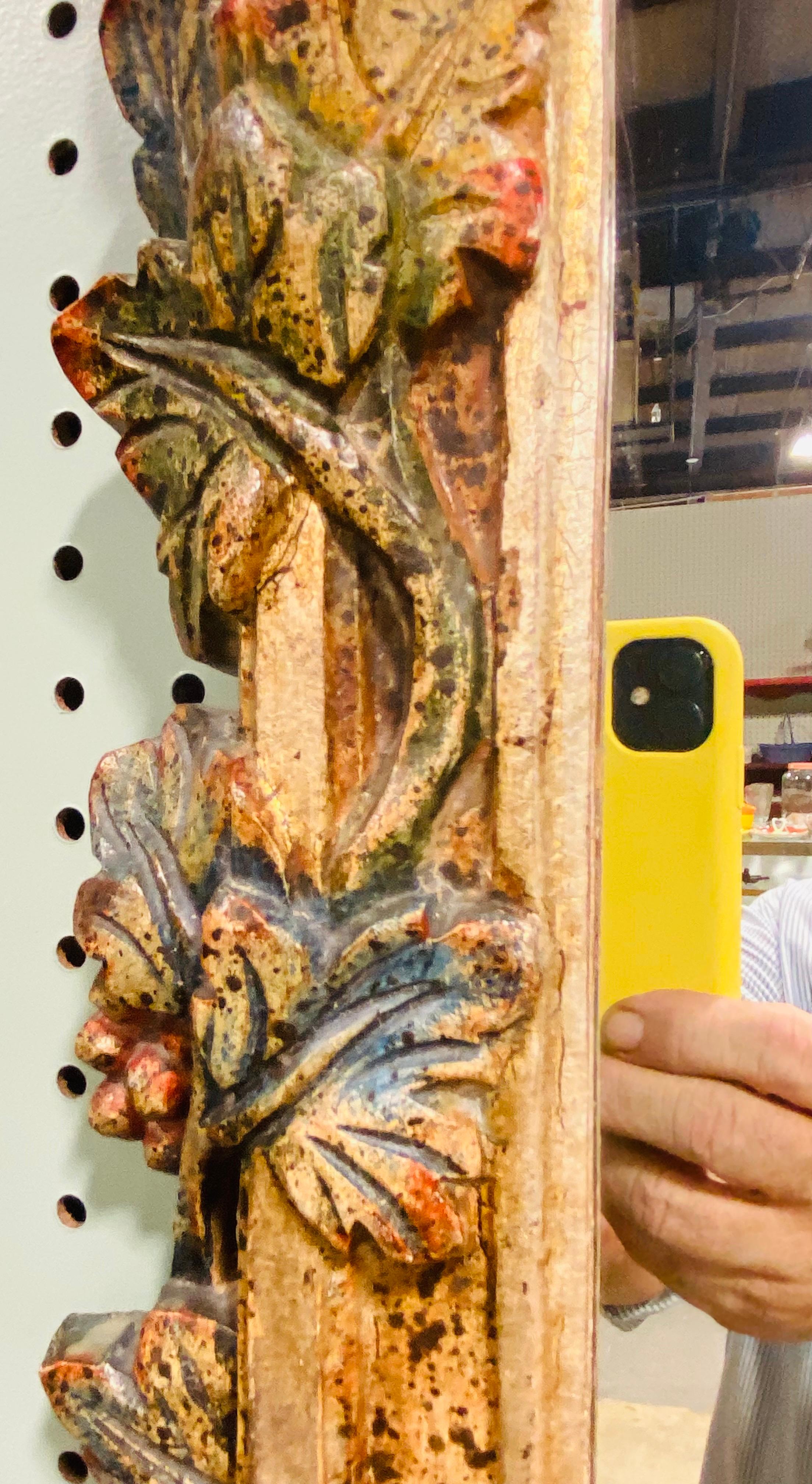Miroir mural de style rococo français peint à la main à la fin du 20e siècle en vente 1