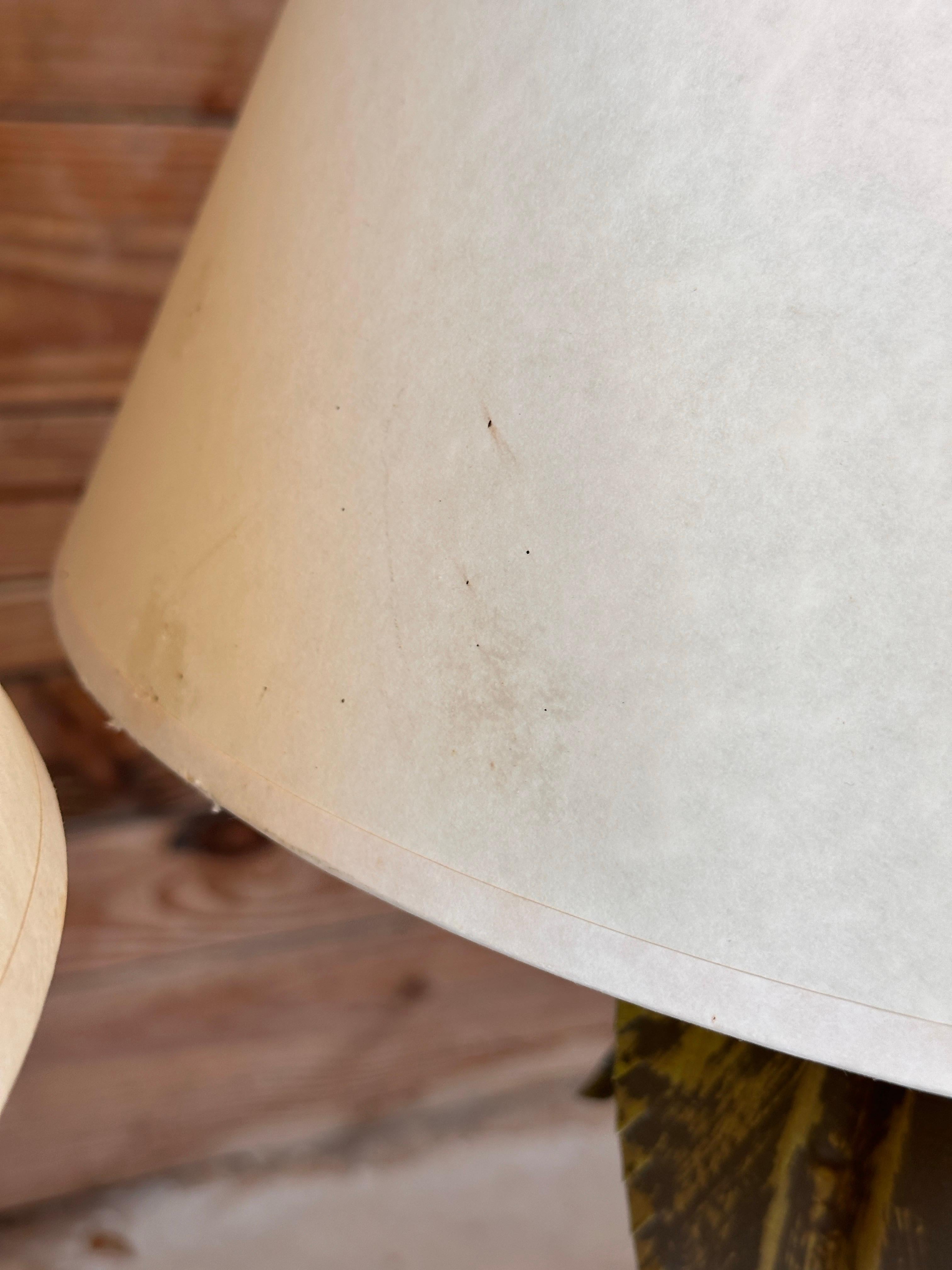 Unknown Late 20th Century Hand Painted Metal Tole Palm Tree Table Lamps-Pair For Sale