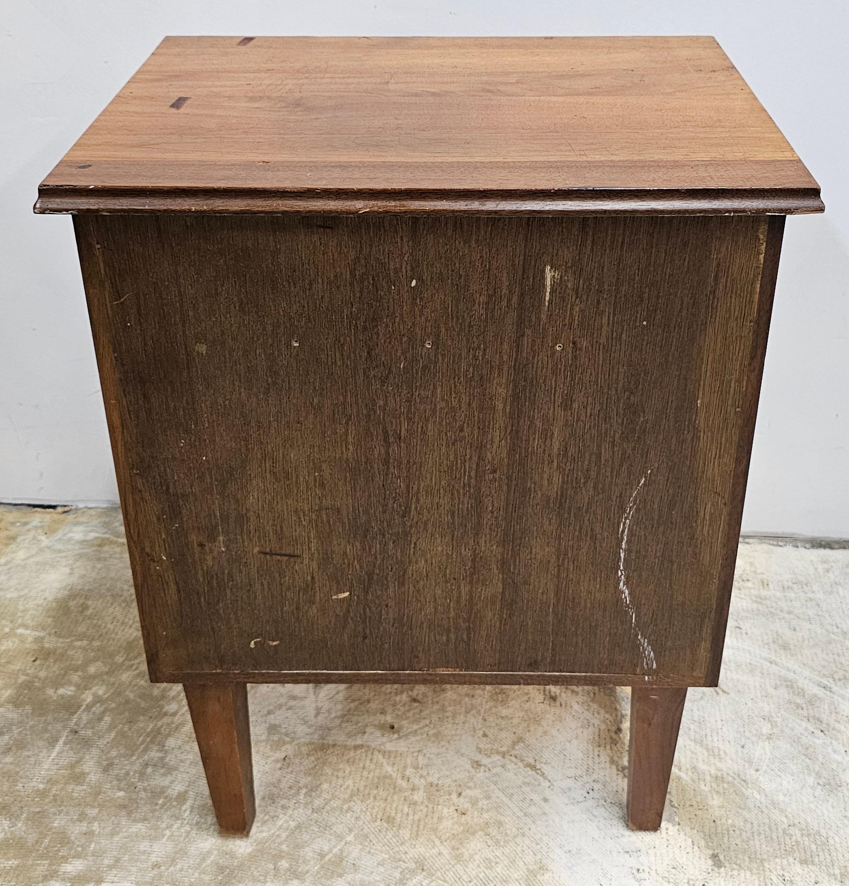 Late 20th Century Handcrafted Solid Walnut Stained French Side Cabinet For Sale 5
