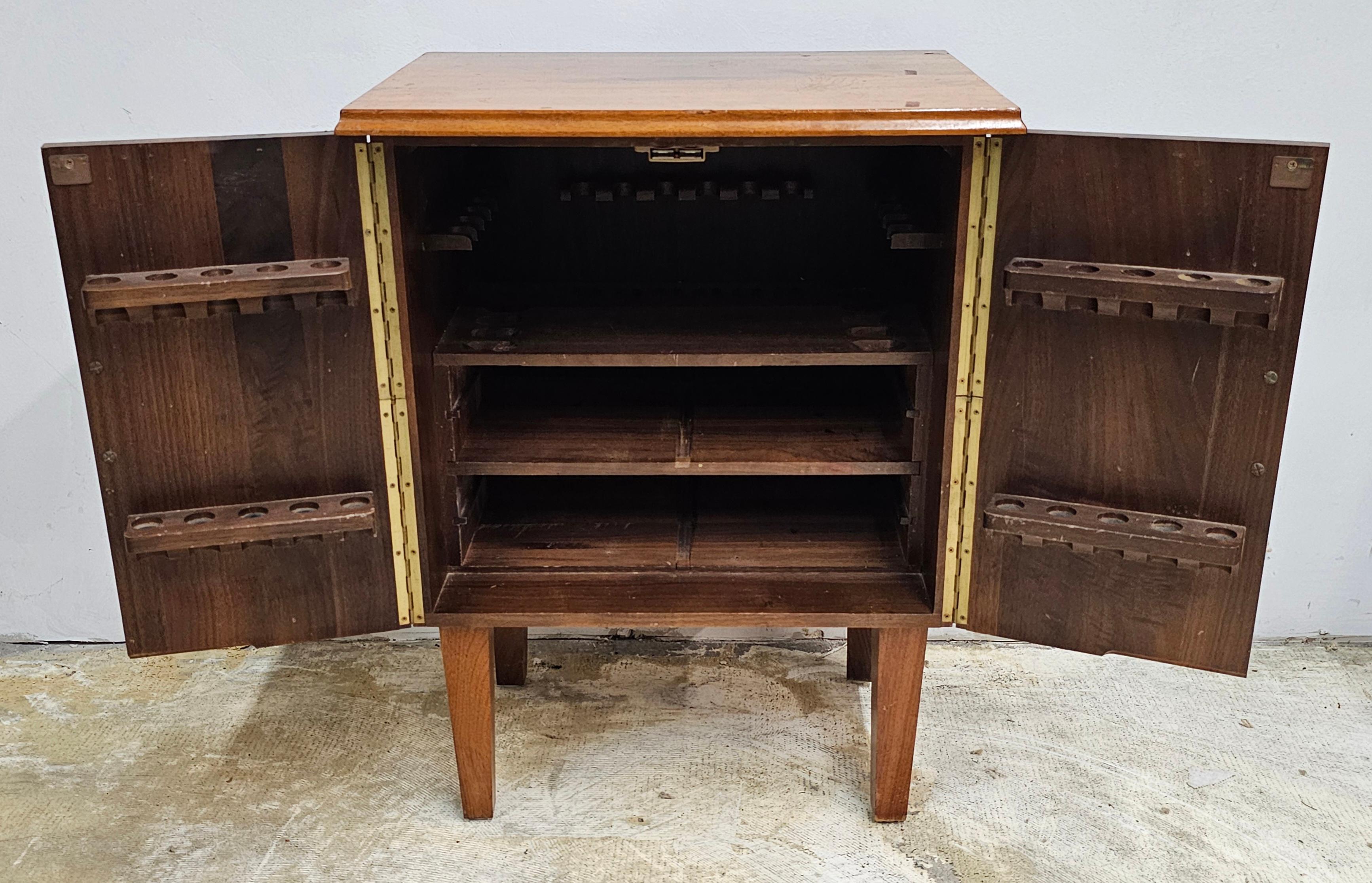 Late 20th Century Handcrafted Solid Walnut Stained French Side Cabinet
Measures 19