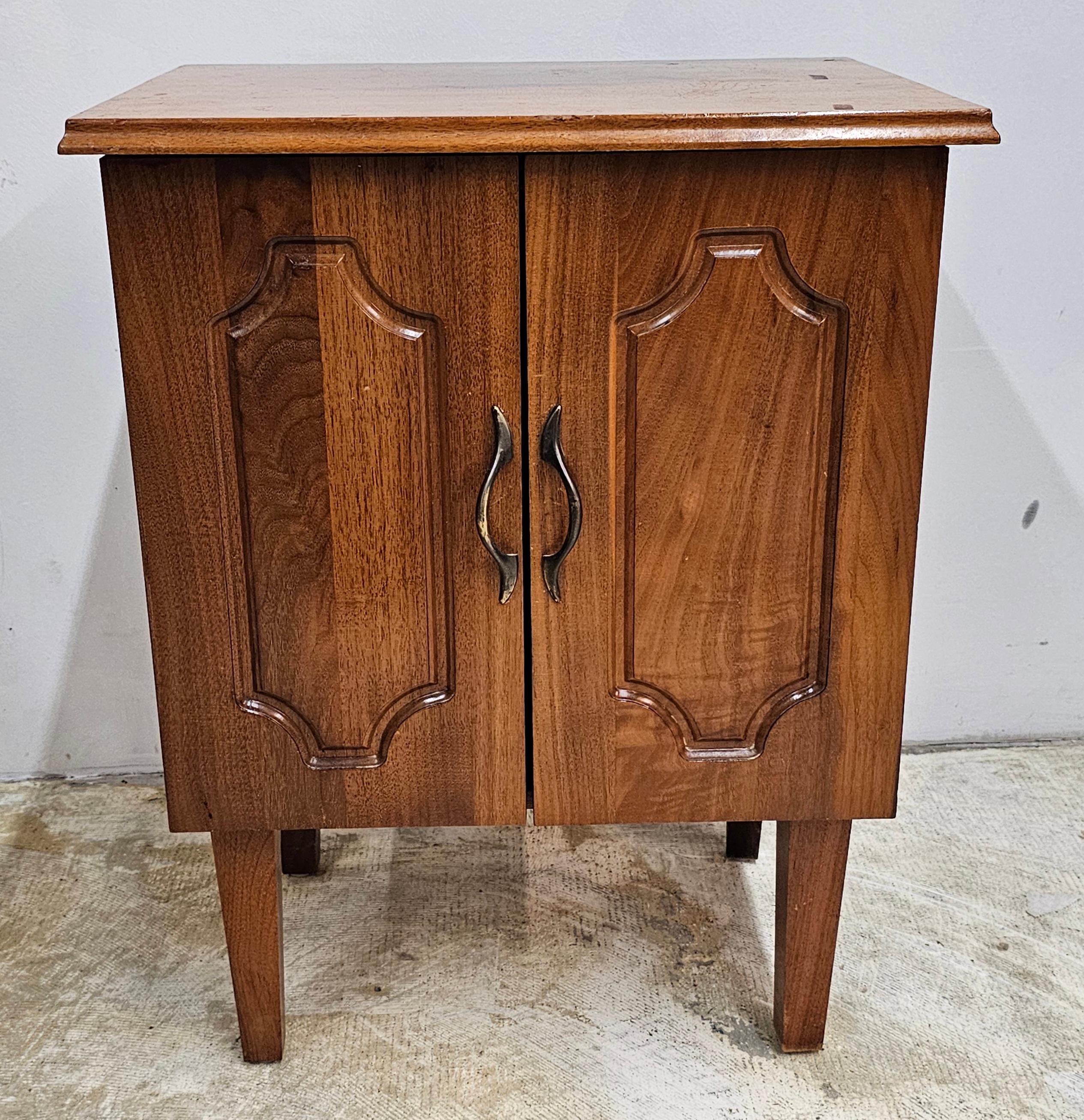 Late 20th Century Handcrafted Solid Walnut Stained French Side Cabinet For Sale 2