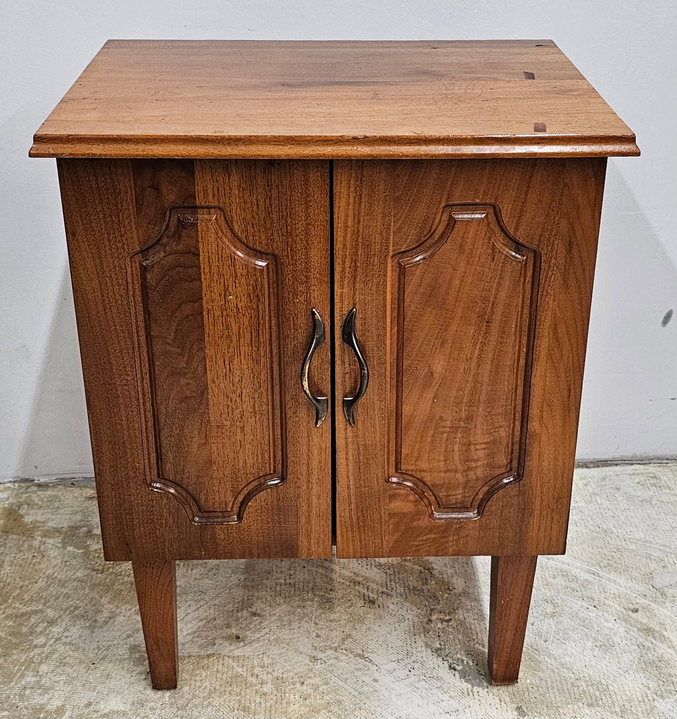 Late 20th Century Handcrafted Solid Walnut Stained French Side Cabinet For Sale 3