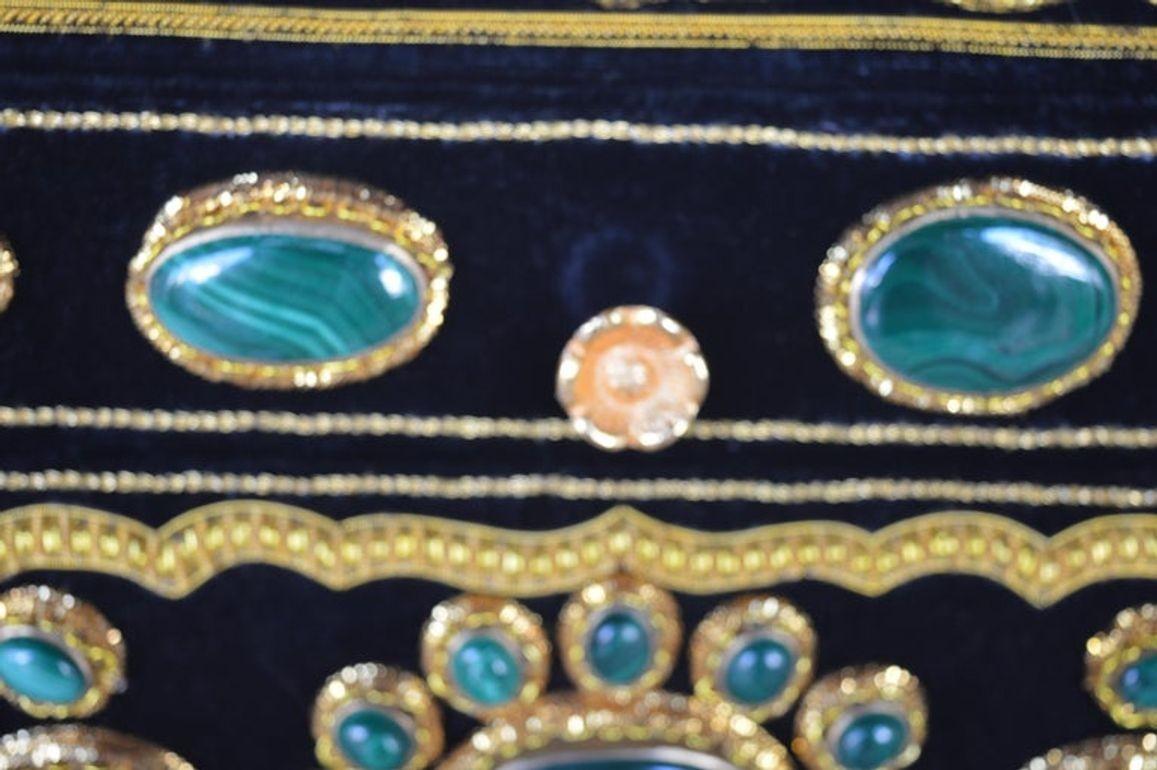 Late 20th Century Handmade Jewelry Box with Malachite For Sale 4