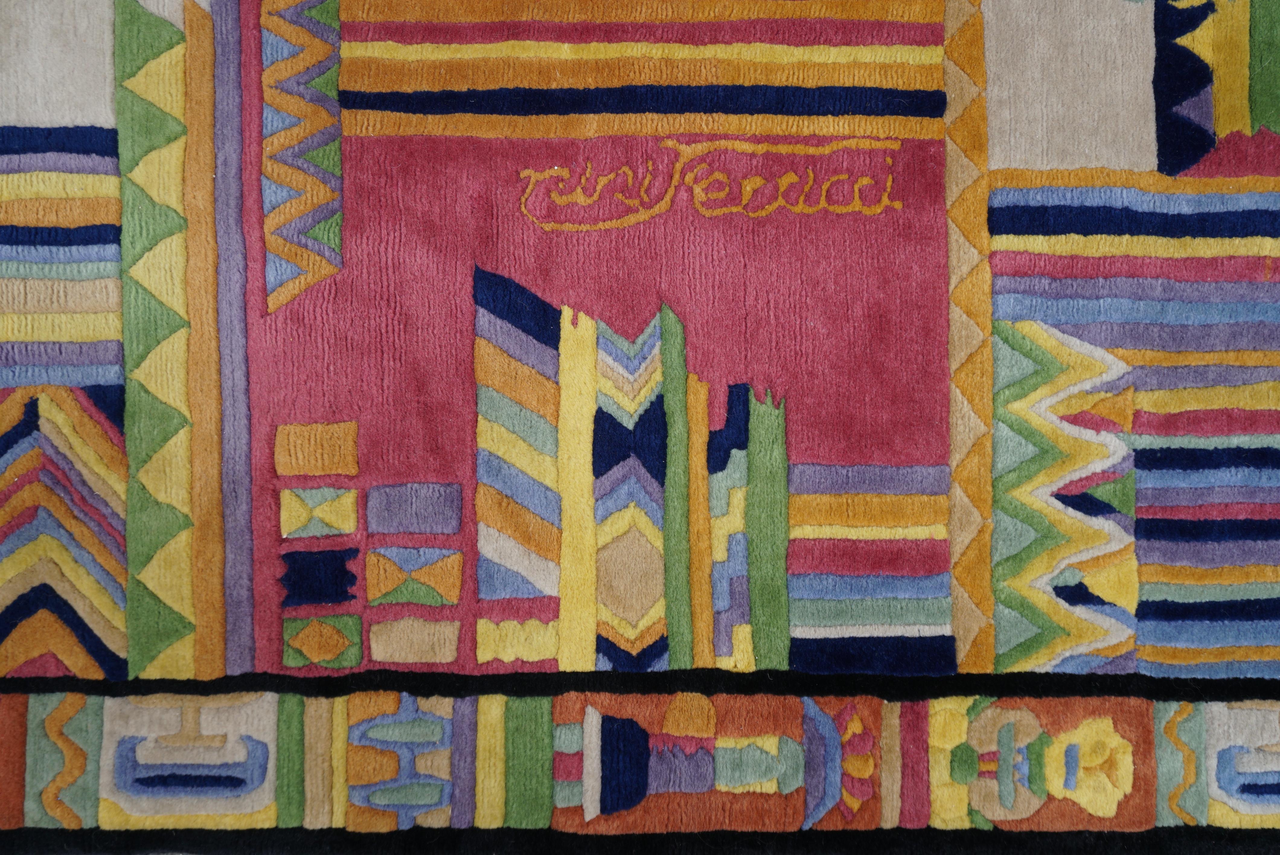 Wool Late 20th Century Handmade Rug by Nini Ferrucci For Sale