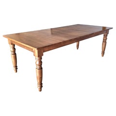 Mesa de comedor extensible de granja de arce de finales del siglo XX