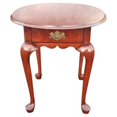 Late 20th Century Henkel Harris Wild Black Cherry Queen Anne Style Side Table