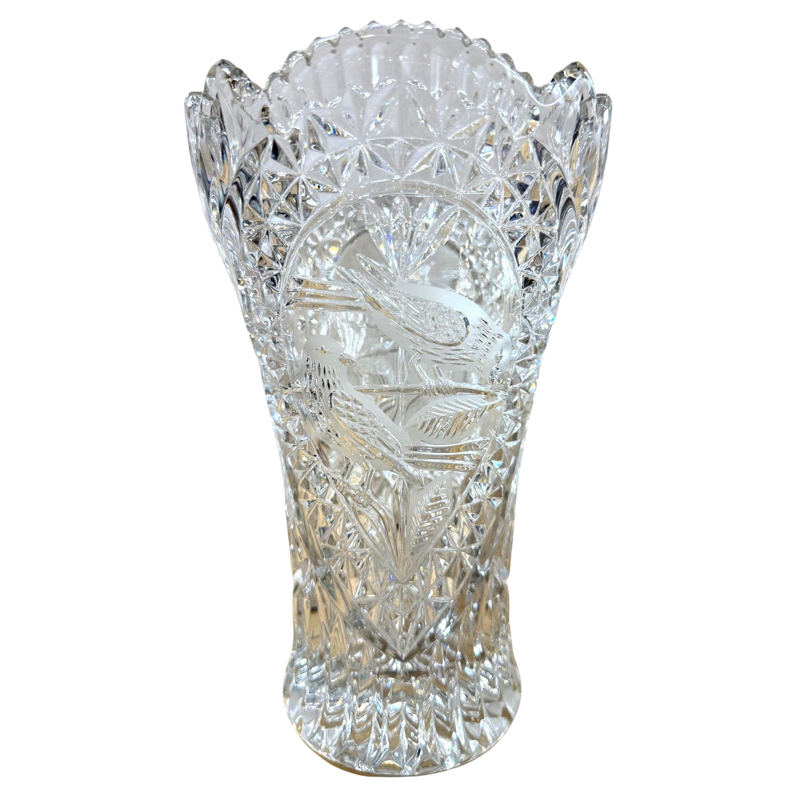 Late 20th Century Hofbauer Byrdes Collection Lead Crystal Vase