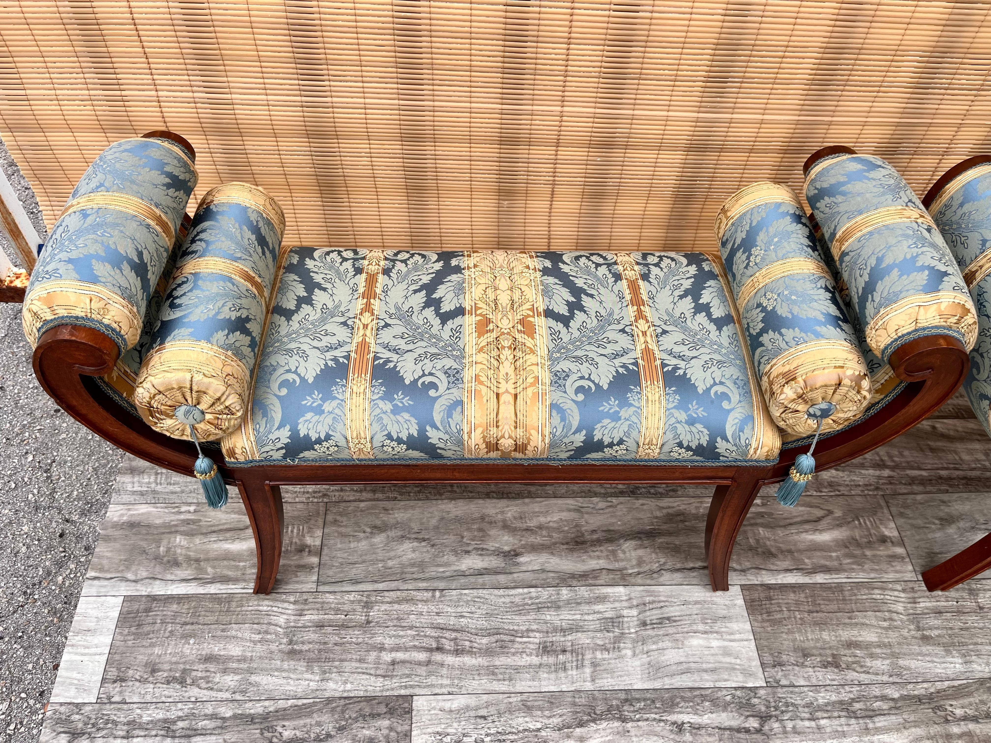 Late 20th Century Hollywood Regency / Neoclassical Style Window Benches In Good Condition In Miami, FL
