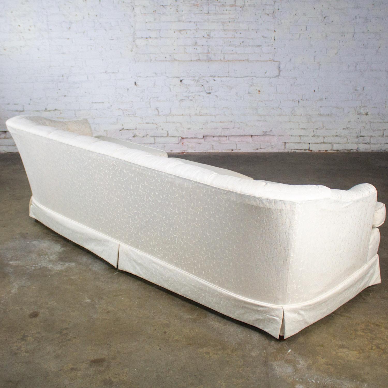 Late 20th Century Hollywood Regency Sofa w/Off White Brocade Fabric by Waters For Sale 6