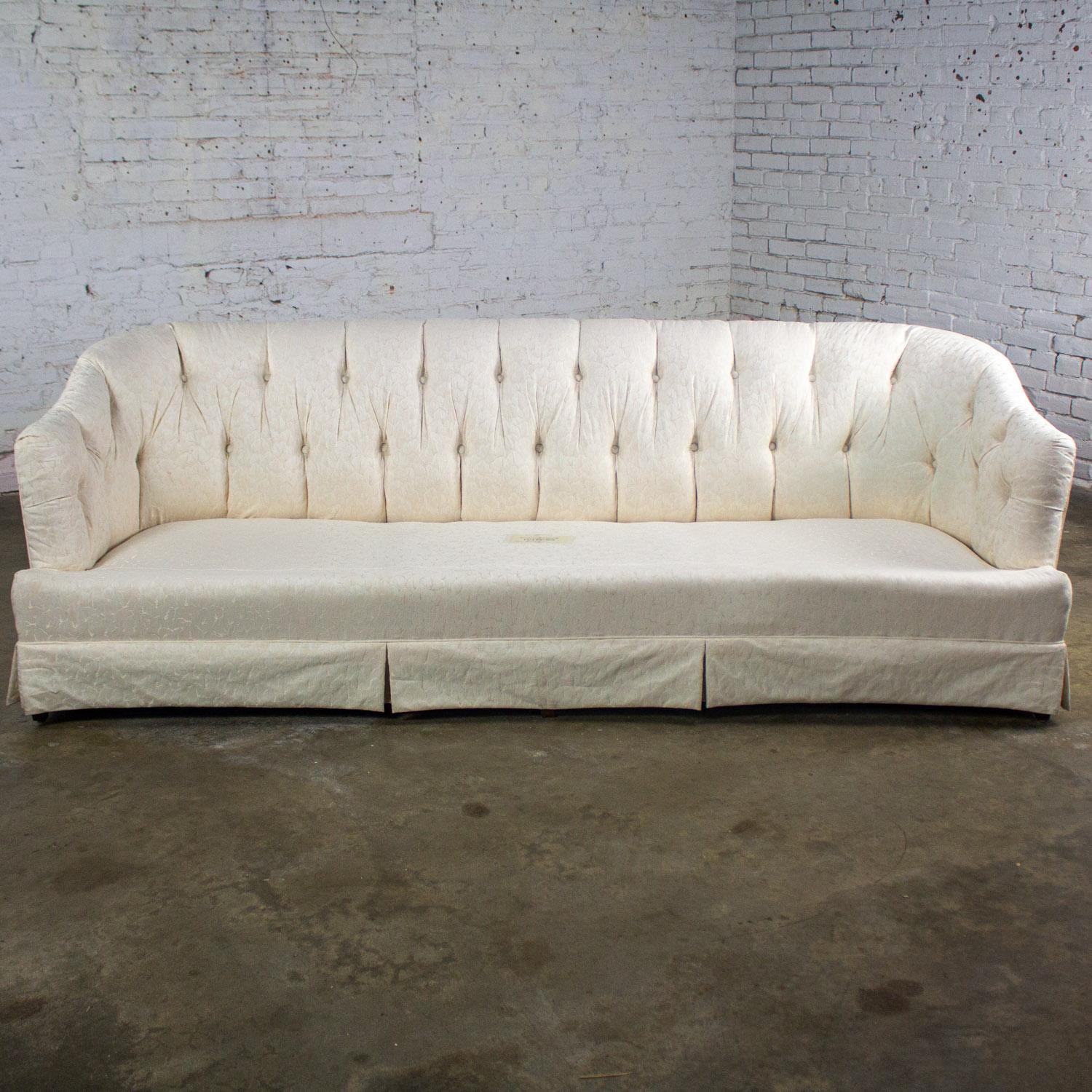 Late 20th Century Hollywood Regency Sofa w/Off White Brocade Fabric by Waters For Sale 3
