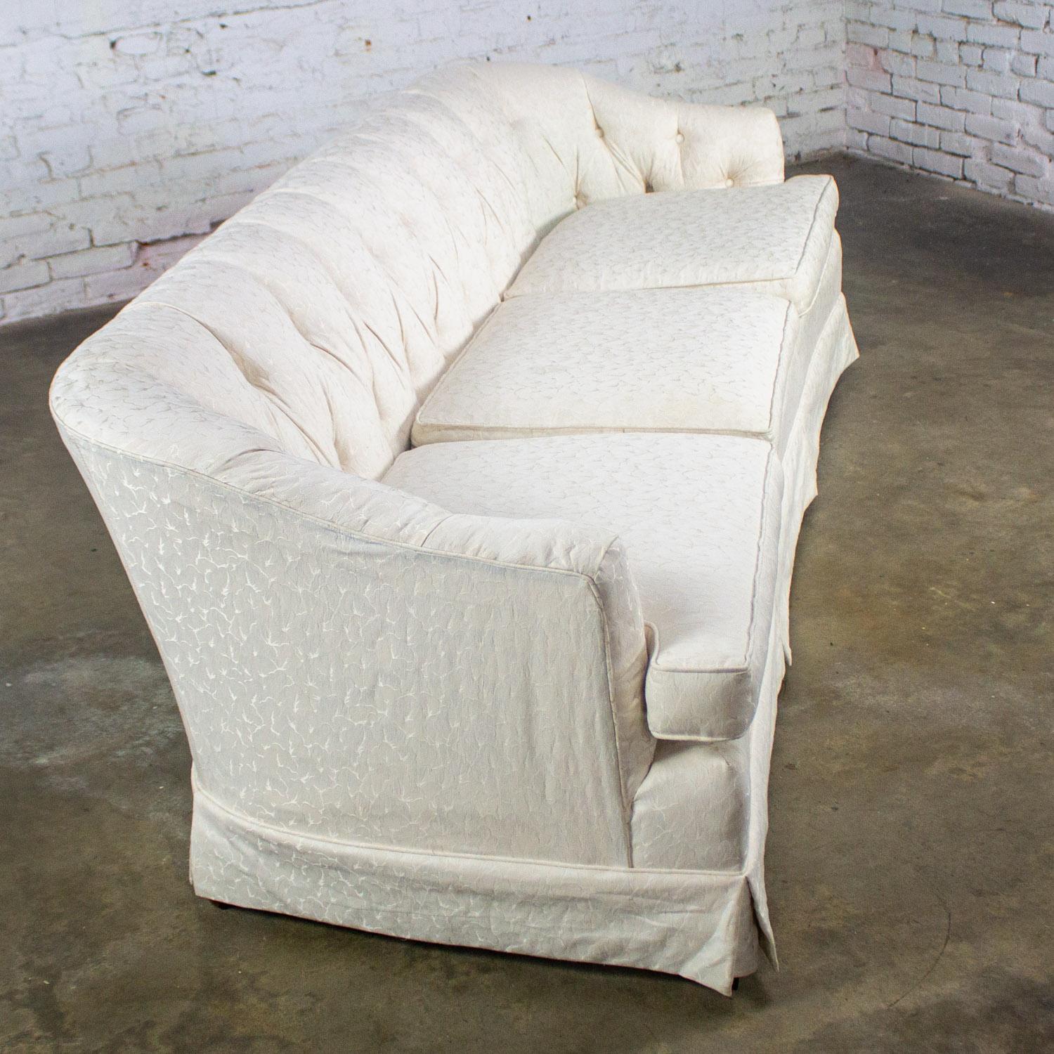 Late 20th Century Hollywood Regency Sofa w/Off White Brocade Fabric by Waters For Sale 4