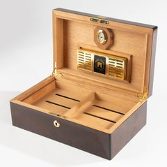 Late 20th Century Humidor - Elysées Concept Paris - Burl Wood - Geometric Inlay