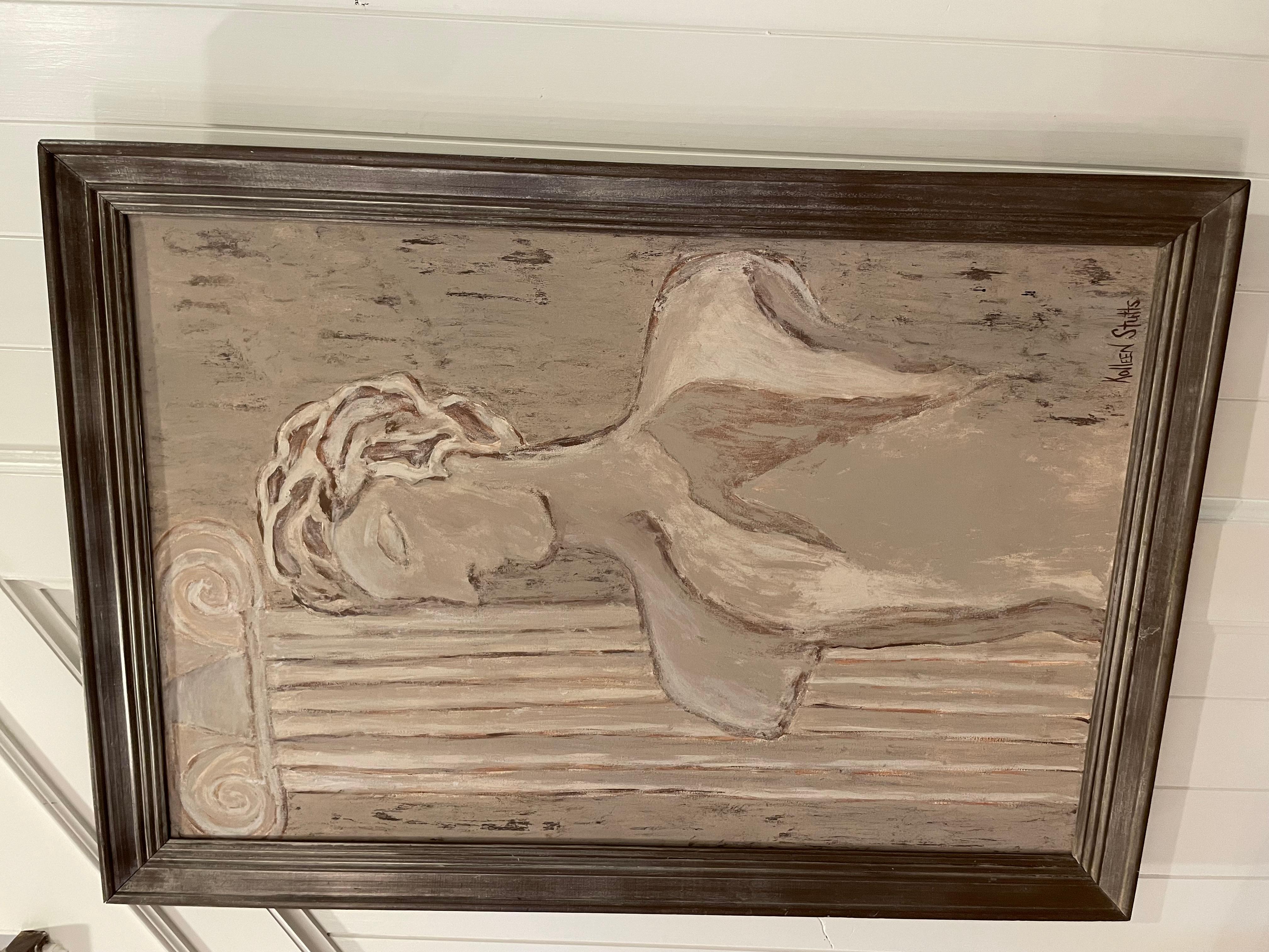 Late 20th Century Impressionist Original Painting of Renaissance Interpretation 4