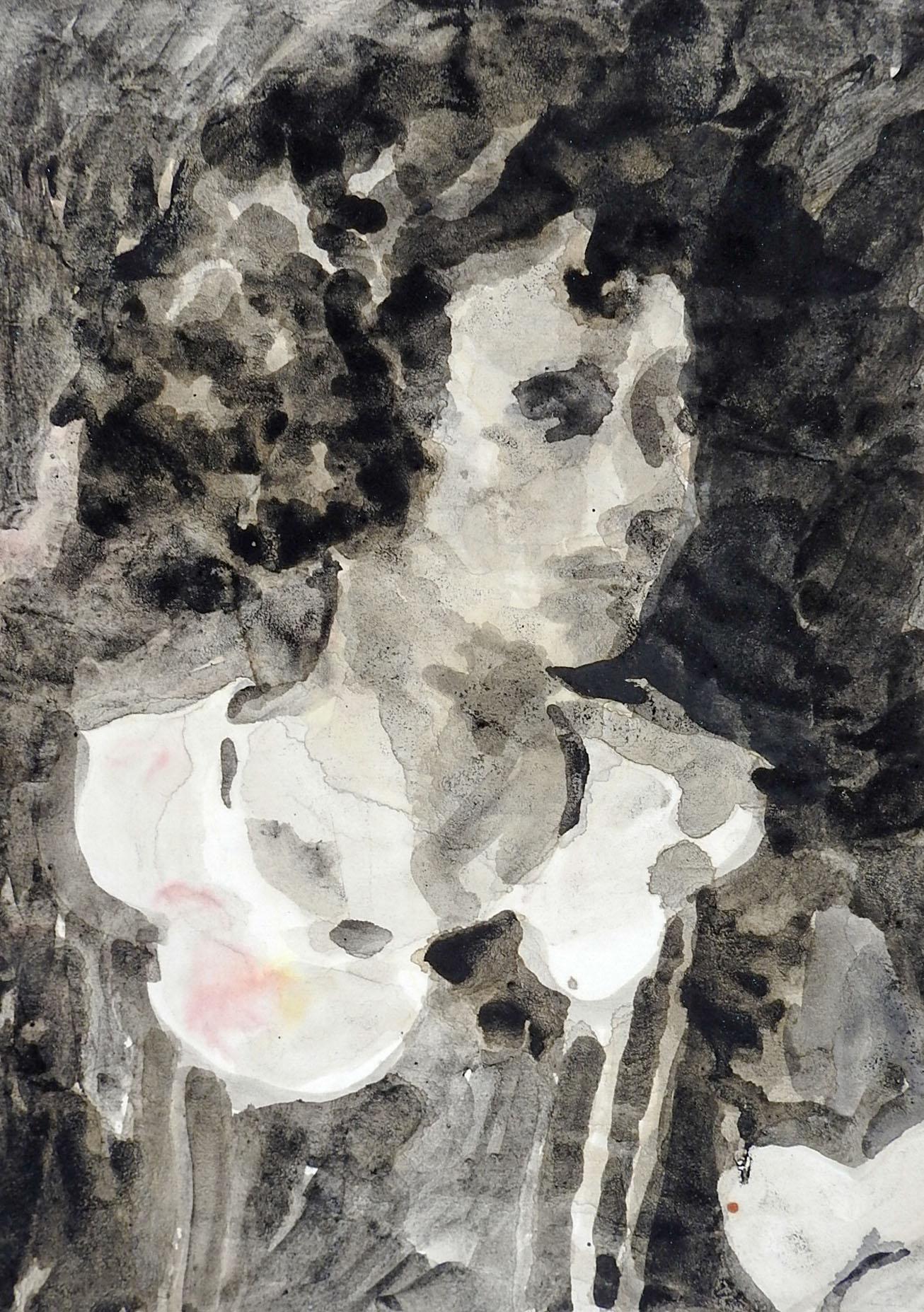 Art déco Peinture de portrait impressionniste de la fin du XXe siècle par Marilyn Lanfear en vente
