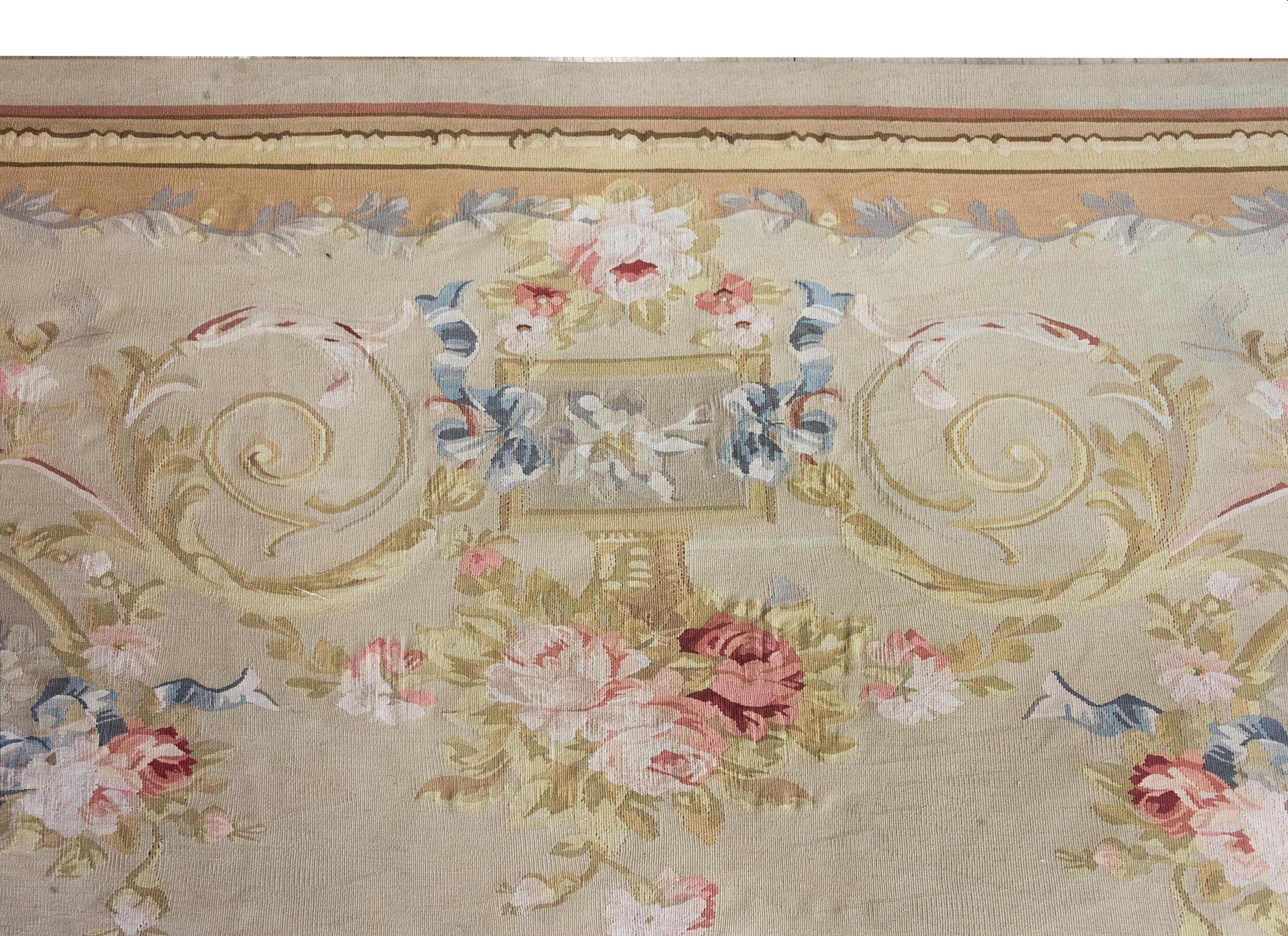 Indischer Aubusson-Teppich des späten 20. Jahrhunderts im Angebot 5