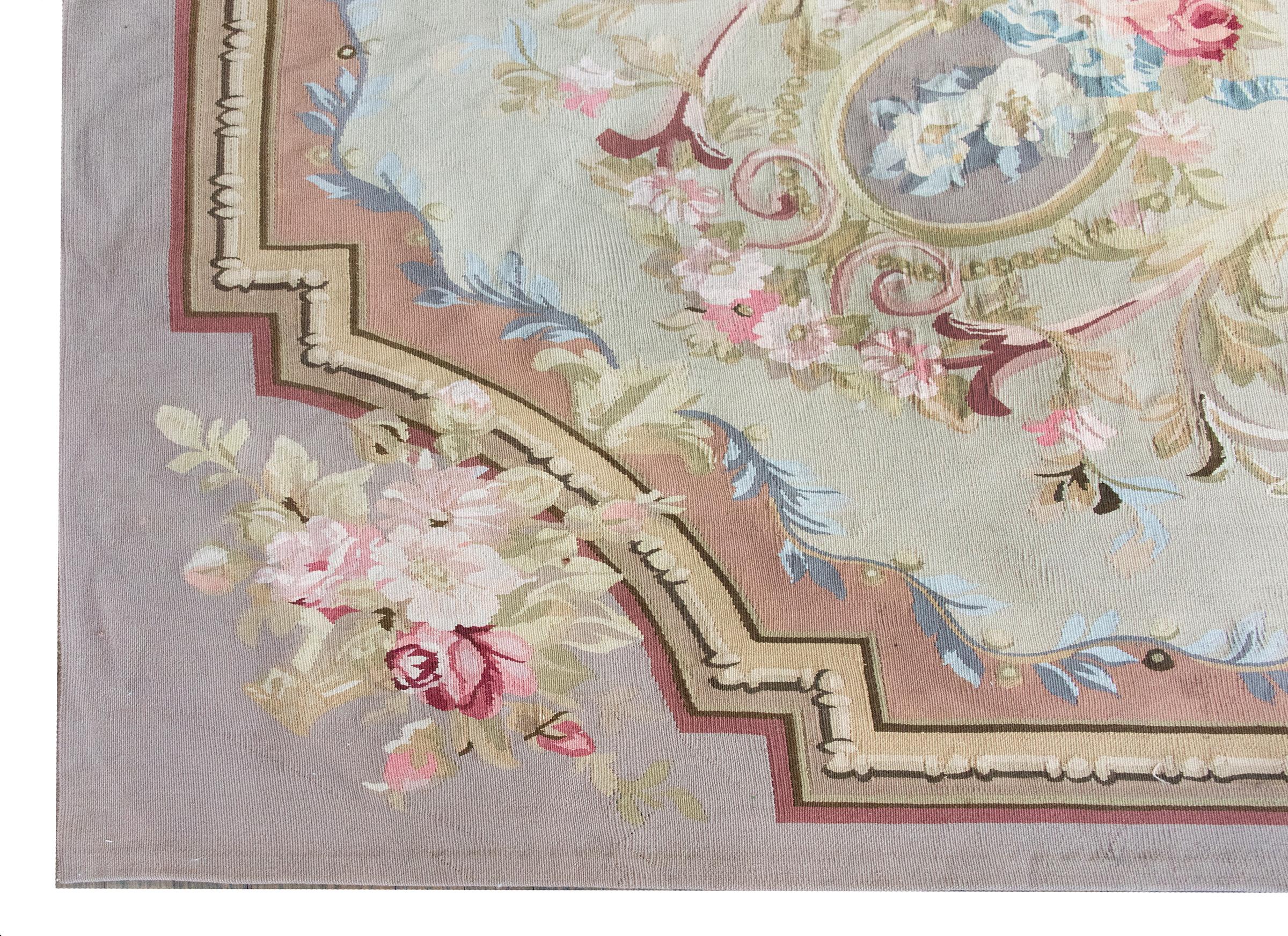Indischer Aubusson-Teppich des späten 20. Jahrhunderts im Angebot 8