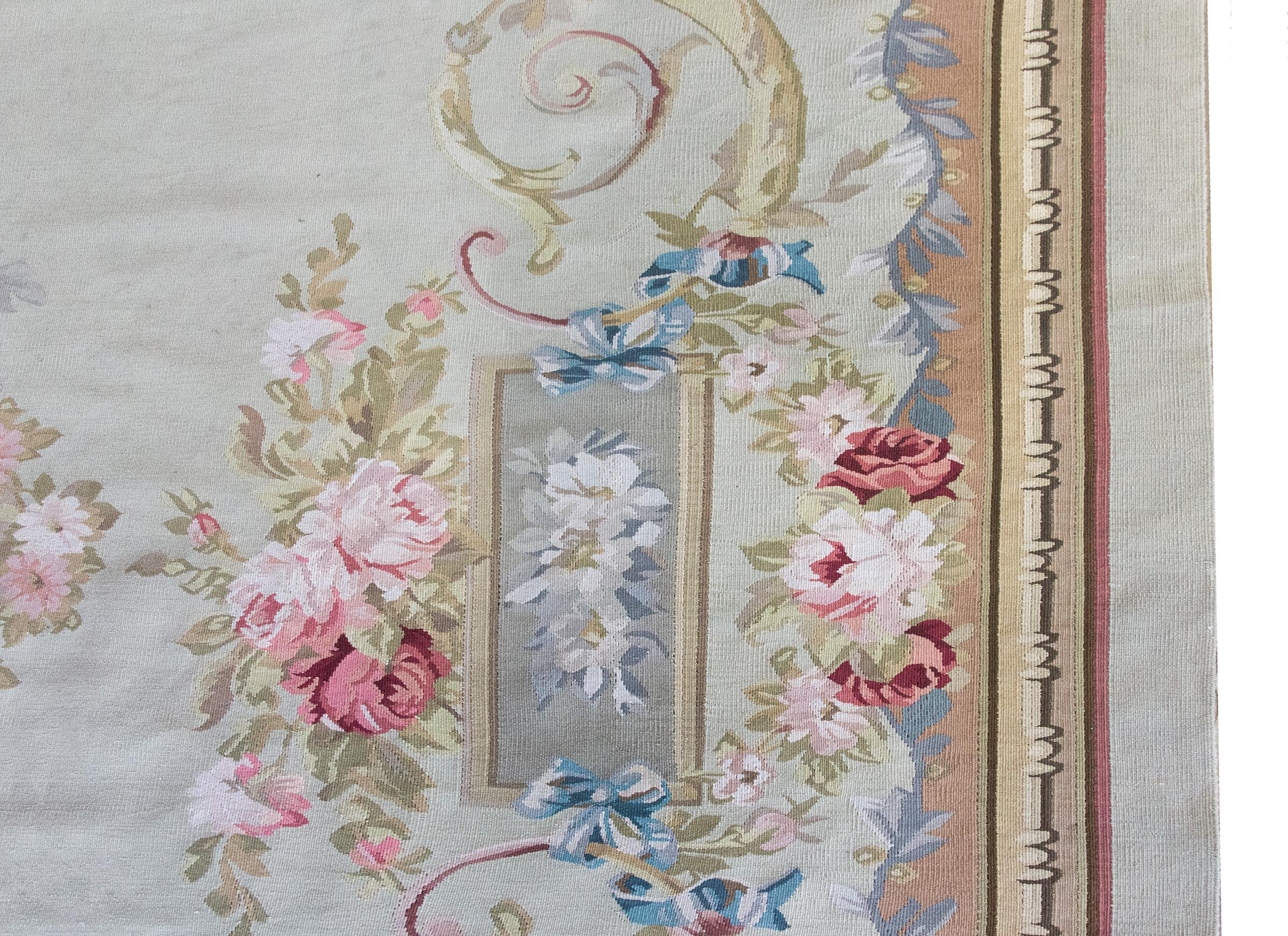 Indischer Aubusson-Teppich des späten 20. Jahrhunderts (Wolle) im Angebot