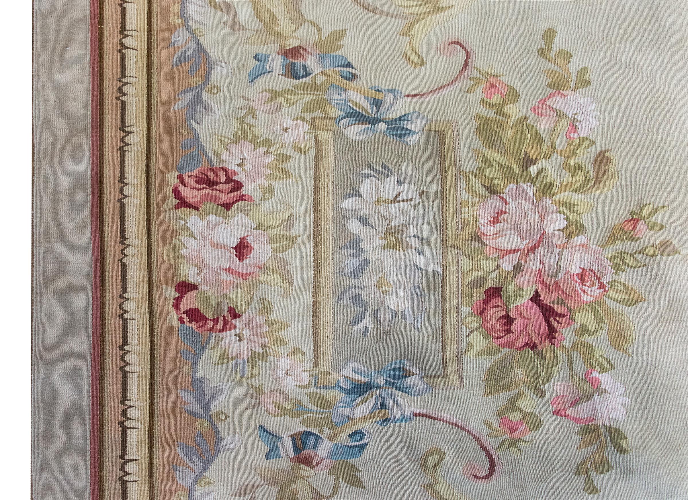 Indischer Aubusson-Teppich des späten 20. Jahrhunderts im Angebot 1