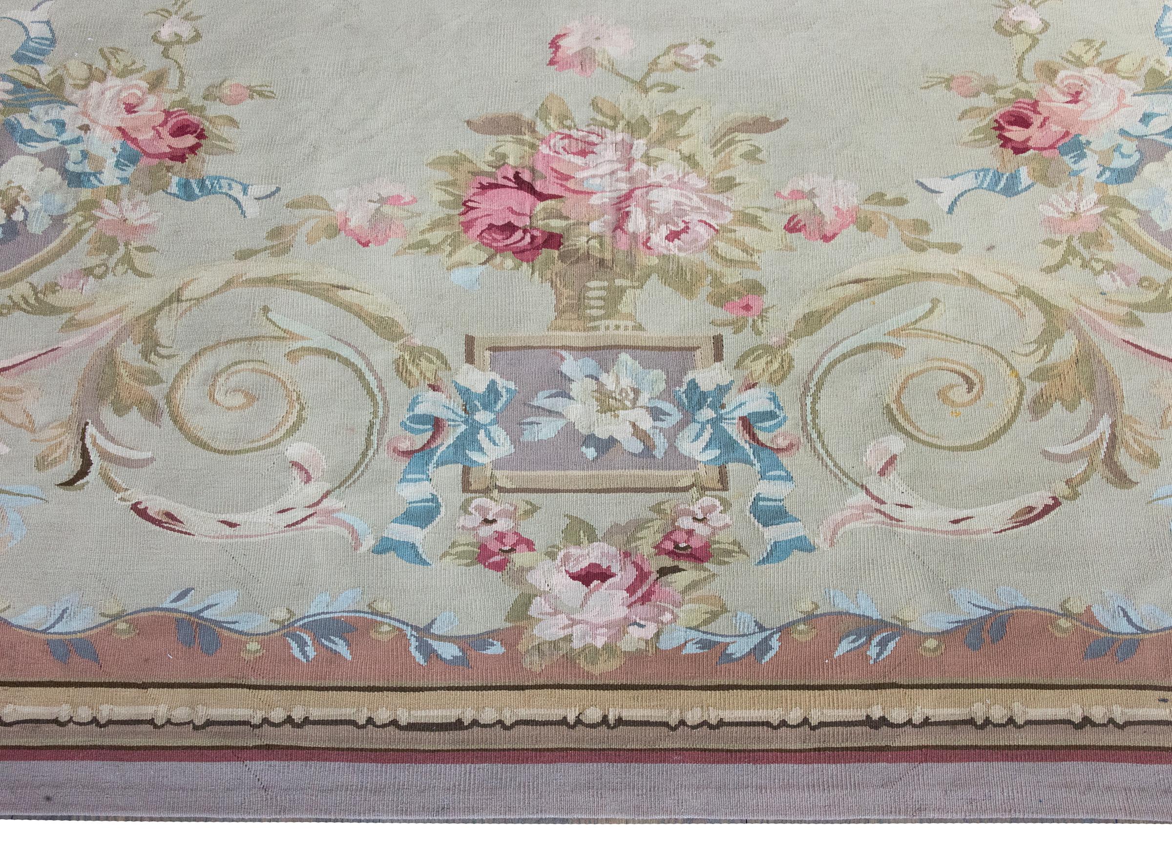 Indischer Aubusson-Teppich des späten 20. Jahrhunderts im Angebot 3