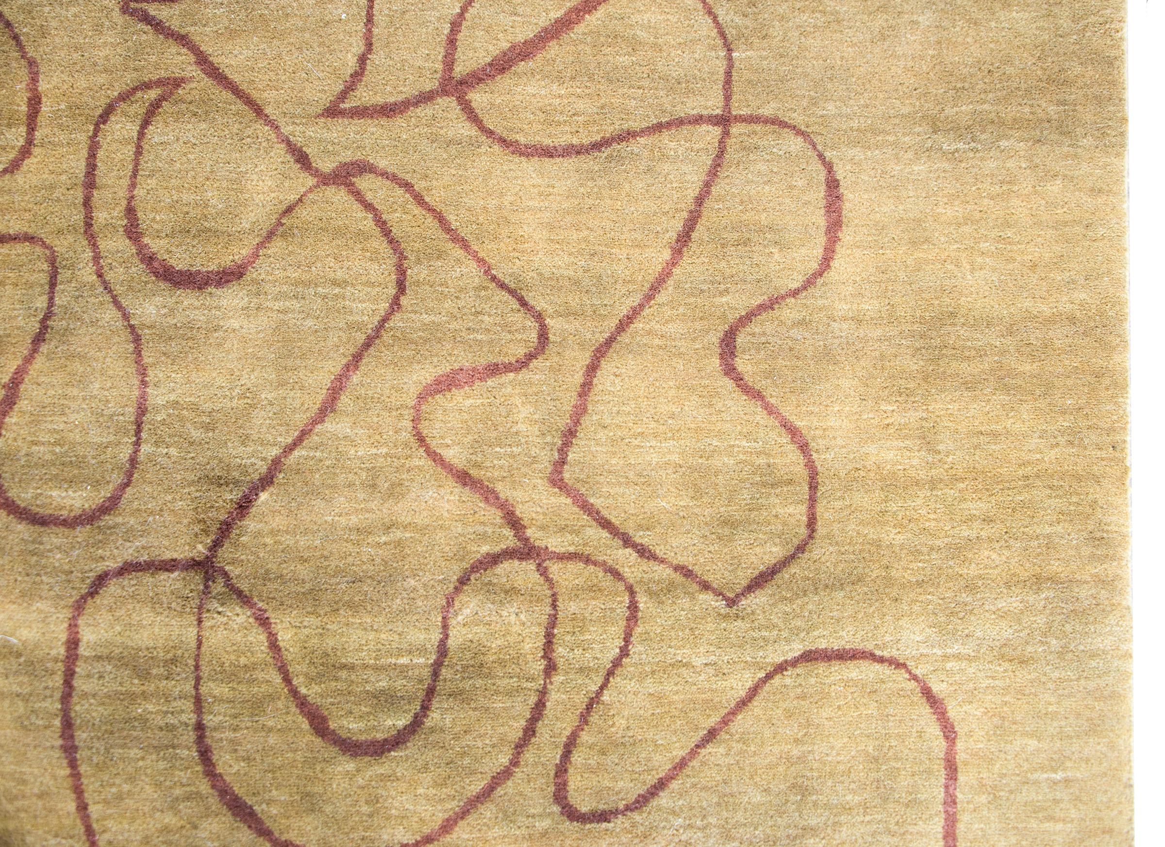 Indischer Teppich im Gabbeh-Stil des späten 20. Jahrhunderts (Handgeknüpft) im Angebot