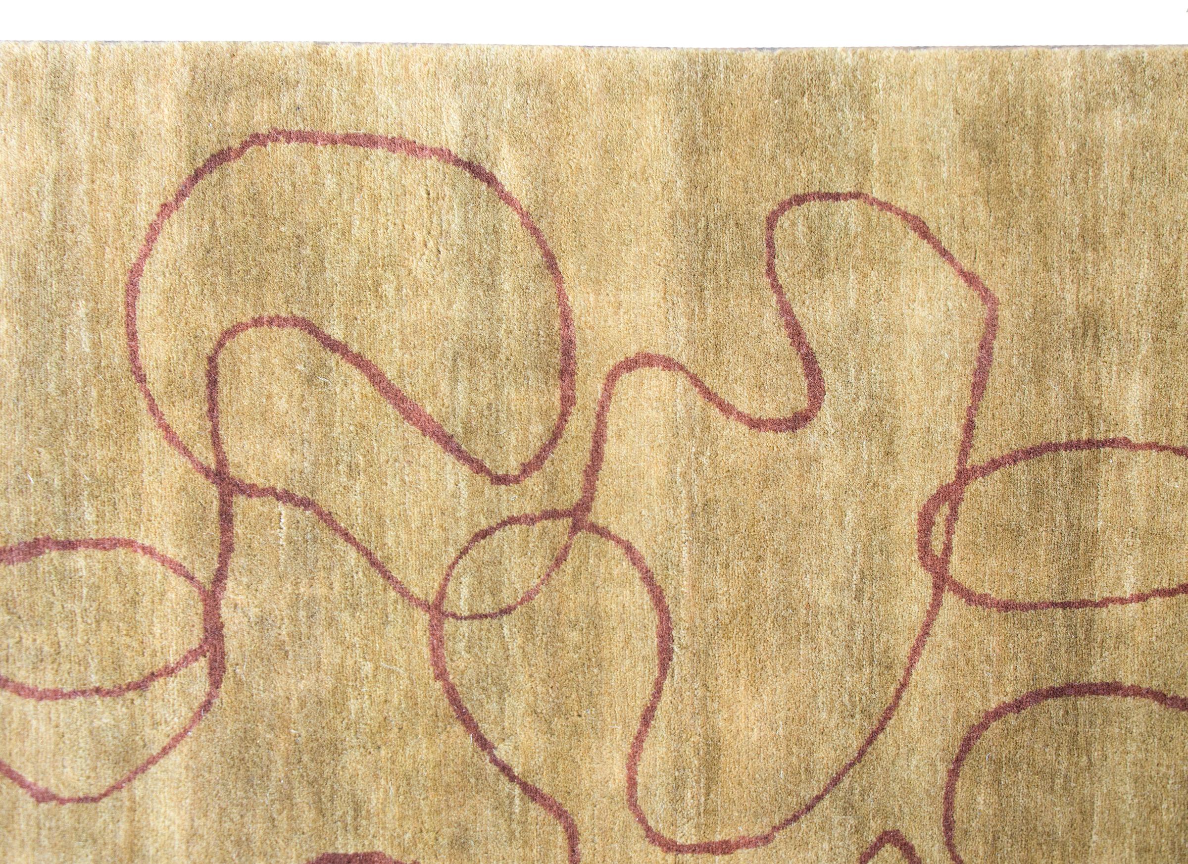 Indischer Teppich im Gabbeh-Stil des späten 20. Jahrhunderts (Wolle) im Angebot