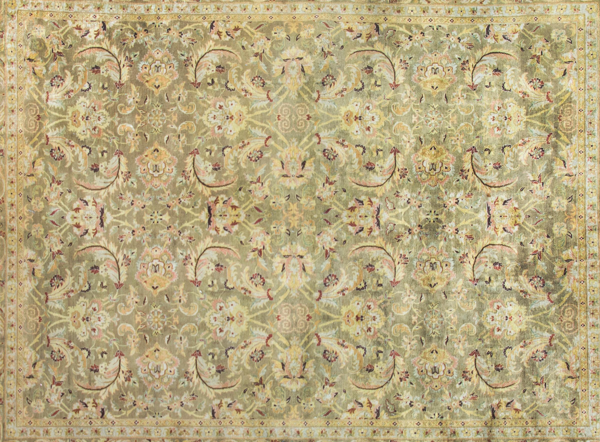 Indischer Oushak-Teppich des späten 20. Jahrhunderts (Handgeknüpft) im Angebot