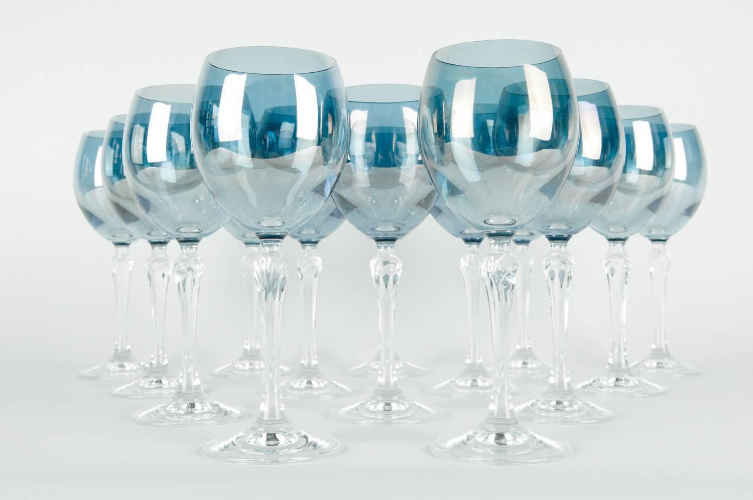 iridescent crystal stemware