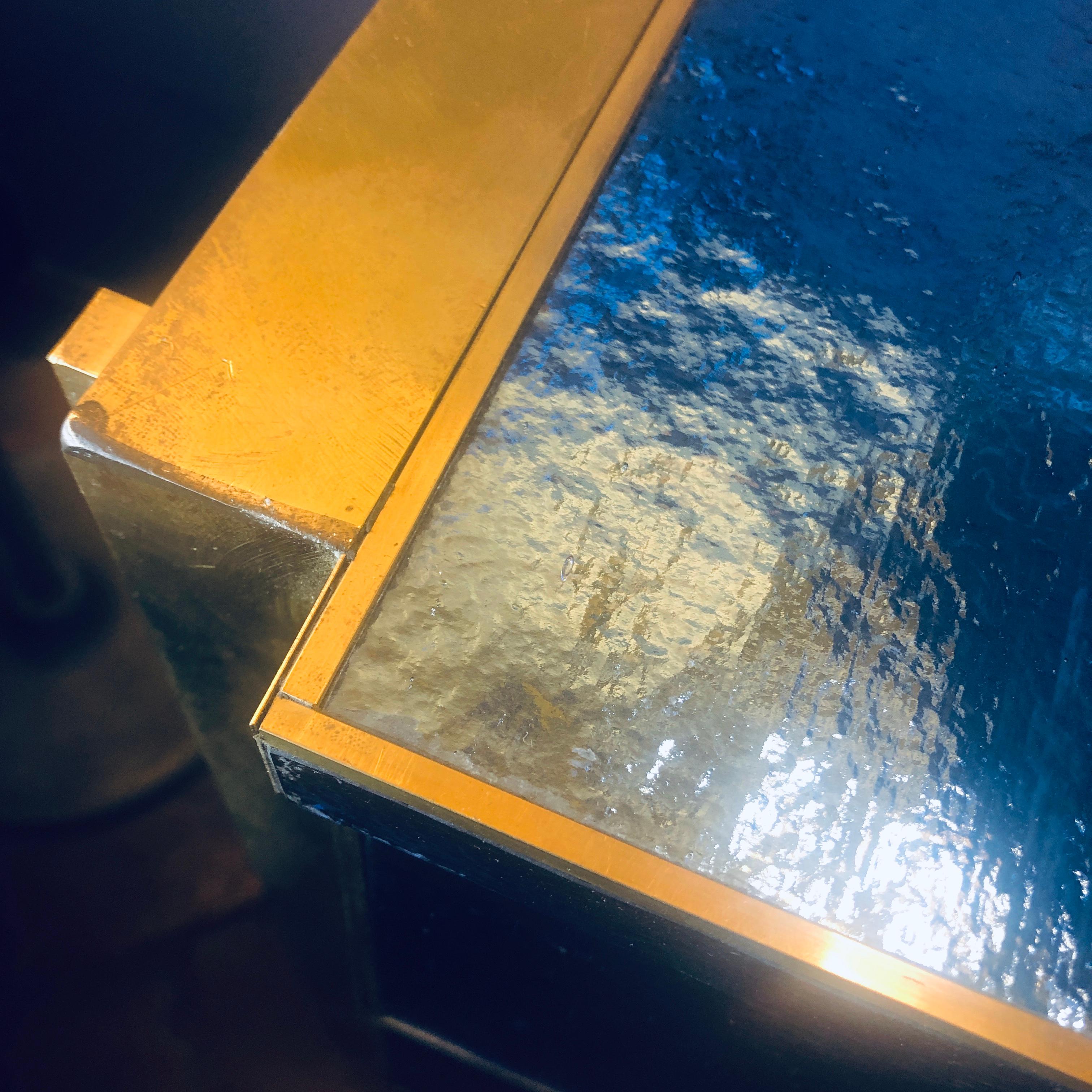 Console in vetro di Murano e ottone cangiante della fine del XX secolo 7