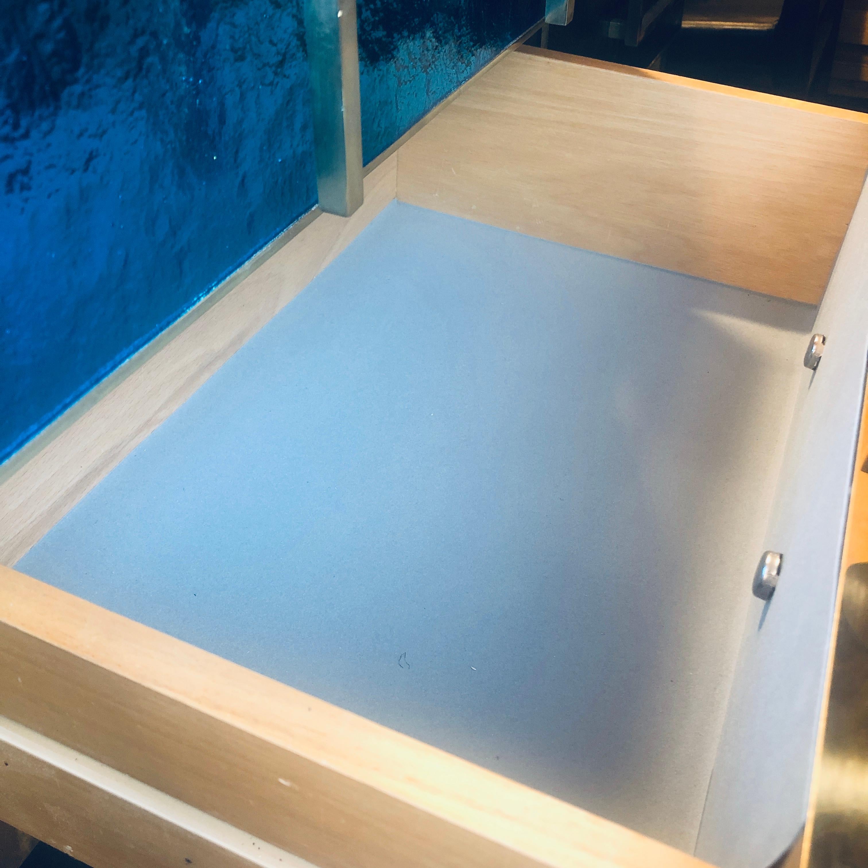 Console in vetro di Murano e ottone cangiante della fine del XX secolo 8