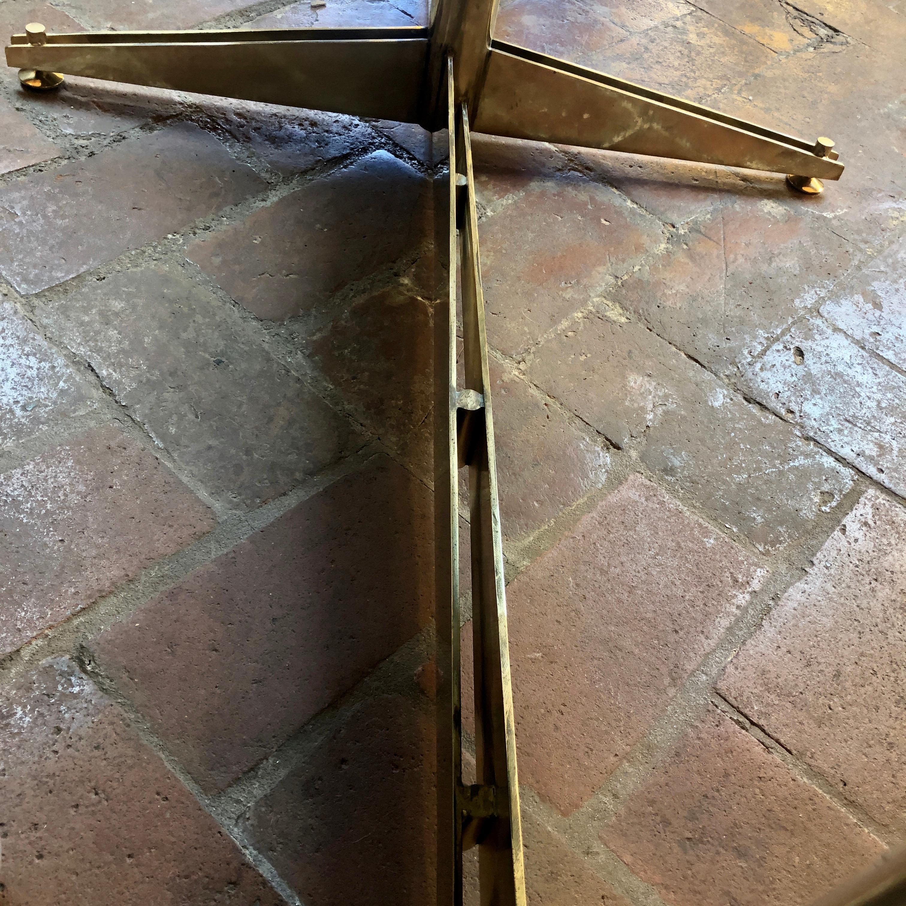 Late 20th Century Italian Brass and Transparent Glass Rectangular Dining Table 1