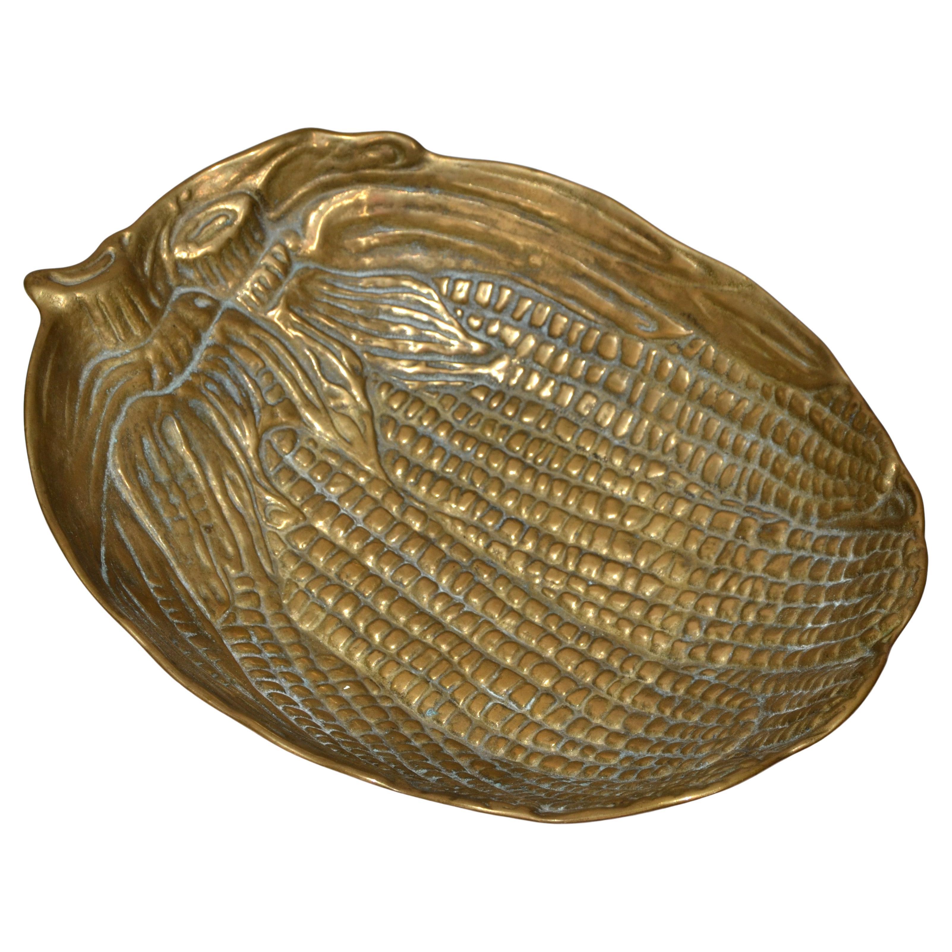 Ciotola decorativa di pannocchia in bronzo della fine del XX secolo Modern-Decor