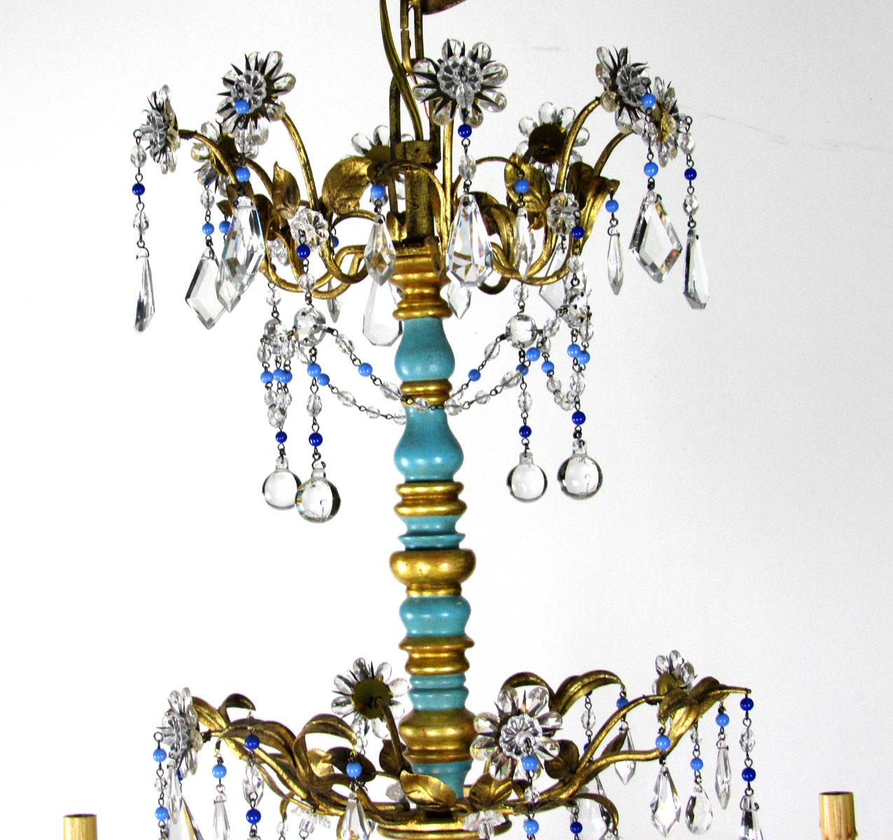 Late 20th Century Italian Eight-Light Chandelier For Sale 5