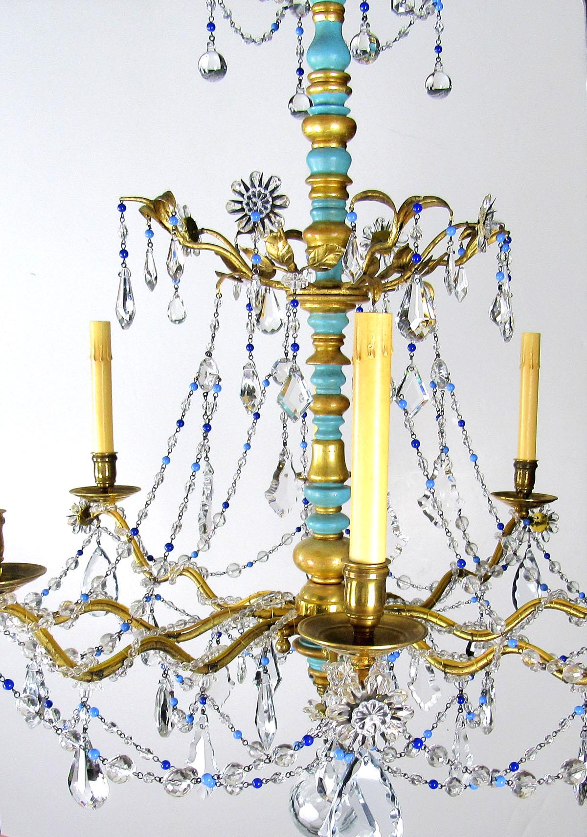 Late 20th Century Italian Eight-Light Chandelier For Sale 9