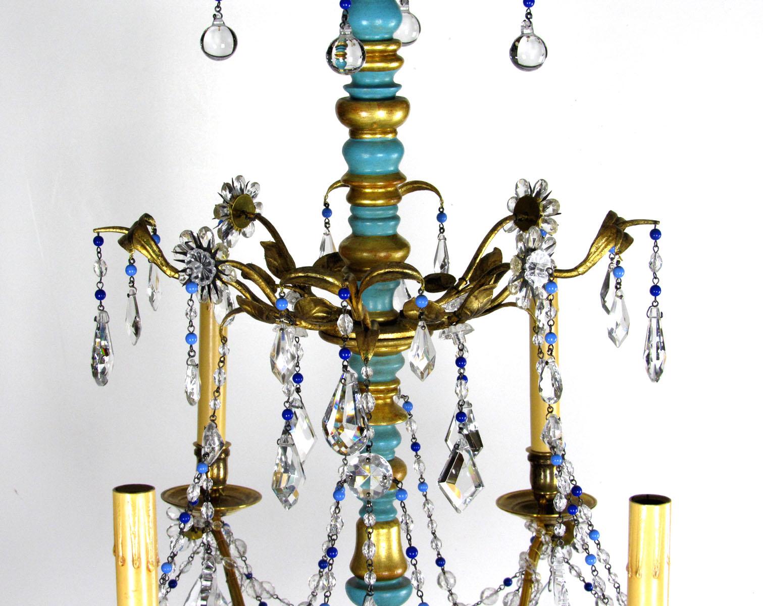 Painted Late 20th Century Italian Eight-Light Chandelier For Sale