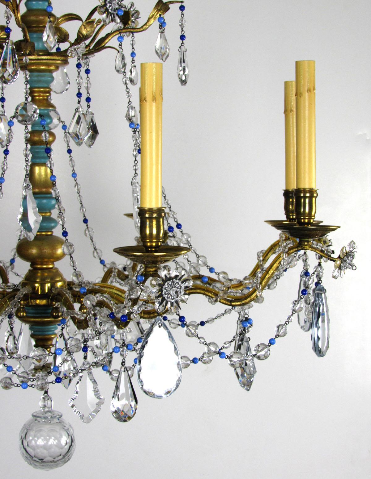 Late 20th Century Italian Eight-Light Chandelier For Sale 1