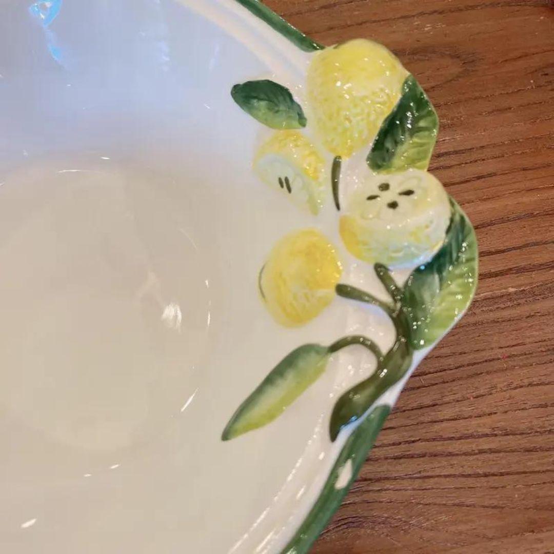 Ceramic Late 20th Century Italian Lemon Bowl Vintage - Marked Italy For Sale