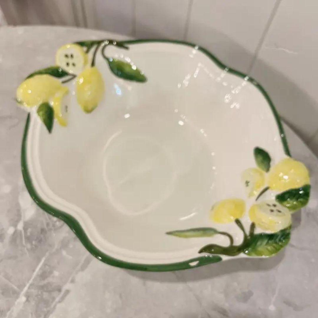 Late 20th Century Italian Lemon Bowl Vintage - Marked Italy For Sale 1