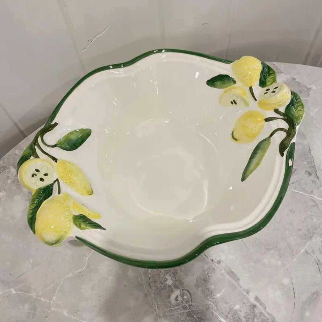 Late 20th Century Italian Lemon Bowl Vintage - Marked Italy For Sale 4