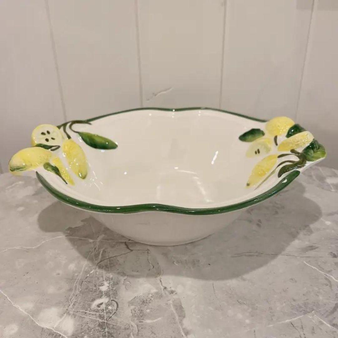 Late 20th Century Italian Lemon Bowl Vintage - Marked Italy For Sale 5