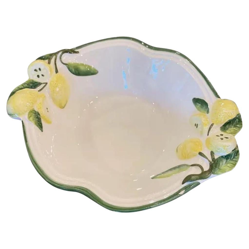 Late 20th Century Italian Lemon Bowl Vintage - Marked Italy For Sale