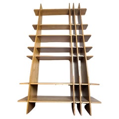 Libreria alta in legno di Oak Wood italiana della fine del XX secolo