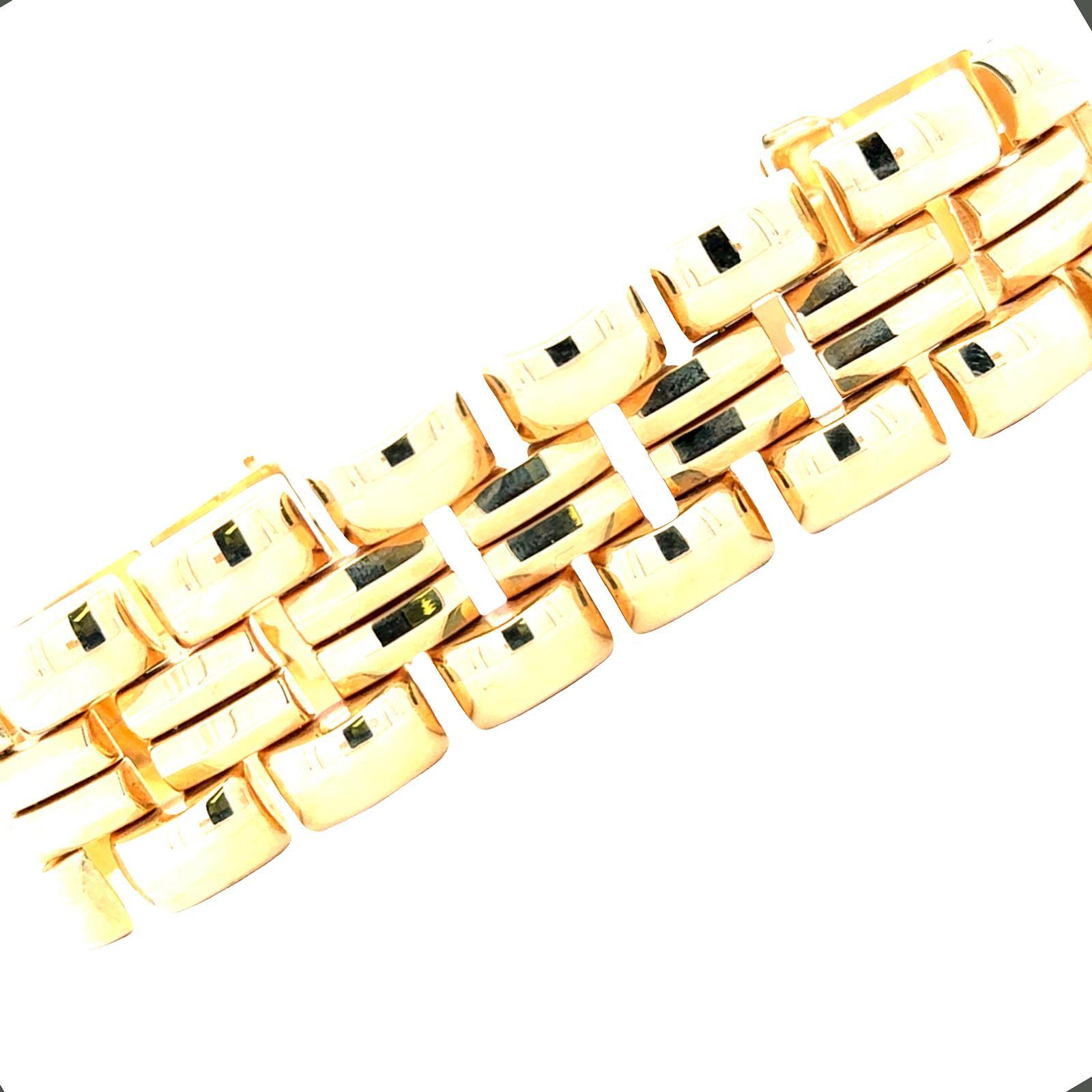 Fin du 20ème siècle, bracelet vintage en or jaune 14 carats à maillons nervurés. en vente 2