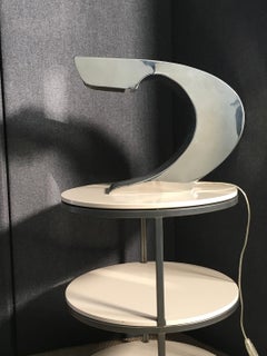 Post-Modern Italian Design Steel Chrome Abstract Table Lamp