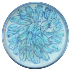 Late 20th Century J T Abernathy Iconic Blue Glaze Plate