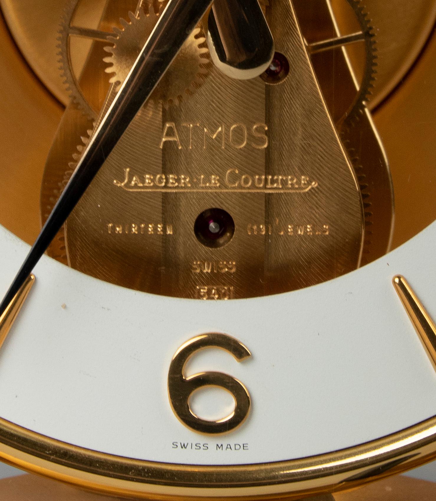 Hollywood Regency Late 20th Century Jaeger Lecoultre ATMOS 540 Elysee Mantle Clock